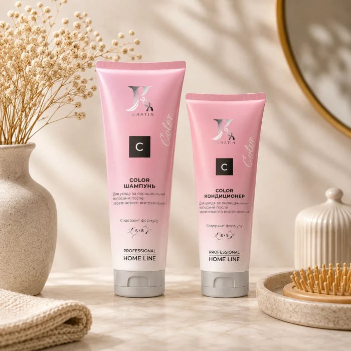 JKeratin Color DUO — Комплекс для ухода за окрашенными волосами (шампунь + кондиционер) с комплексом S+S для защиты цвета 