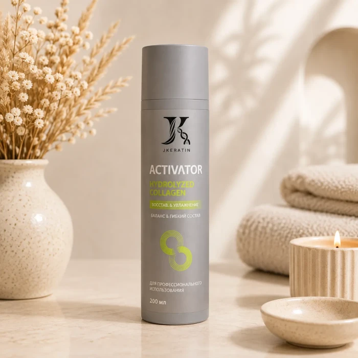 Jkeratin Activator Hydrolyzed Collagen — универсальная добавка для мягкости, гладкости и увлажнения волос