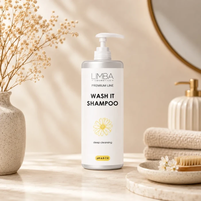 Limba Cosmetics WASH IT Shampoo — ШГО для подготовки волос перед процедурами с экстрактом ромашки (6.0-7.0 ph)