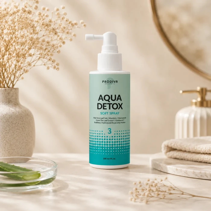 Prodiva AQUA DETOX SOFT SPRAY — Детокс-спрей для чувствительной кожи головы (увлажнение, смягчение, регенерация) 